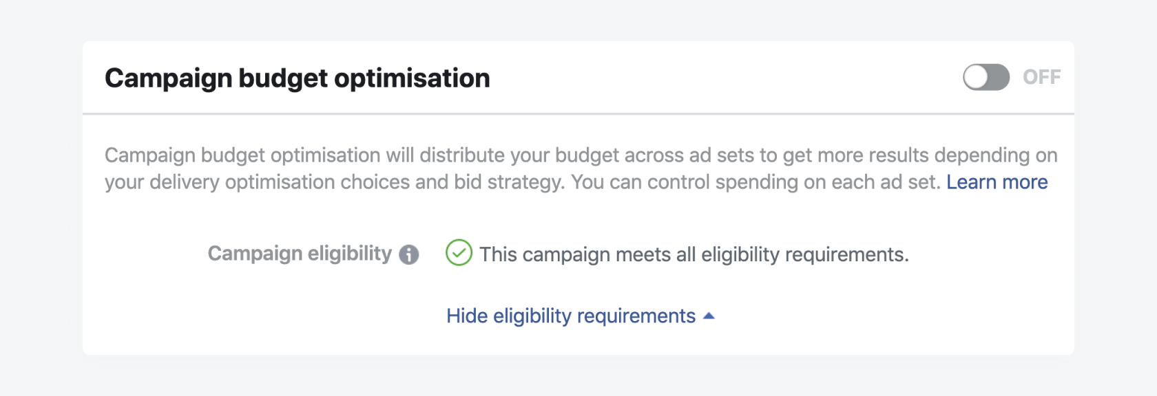 How to enable campaign budget optimizations