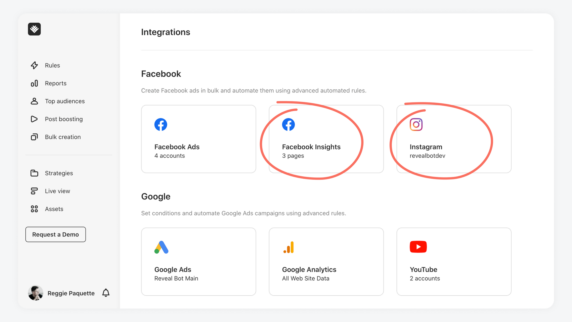 Integrate your Facebook Insights and Instagram account