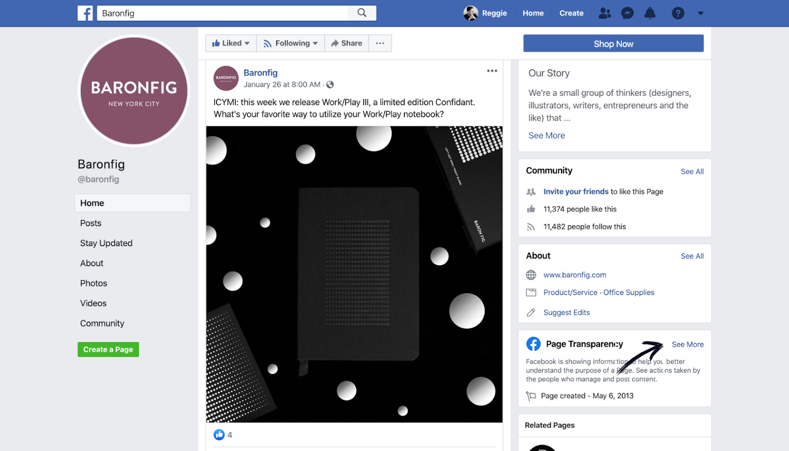 Facebook competitor Page transparency