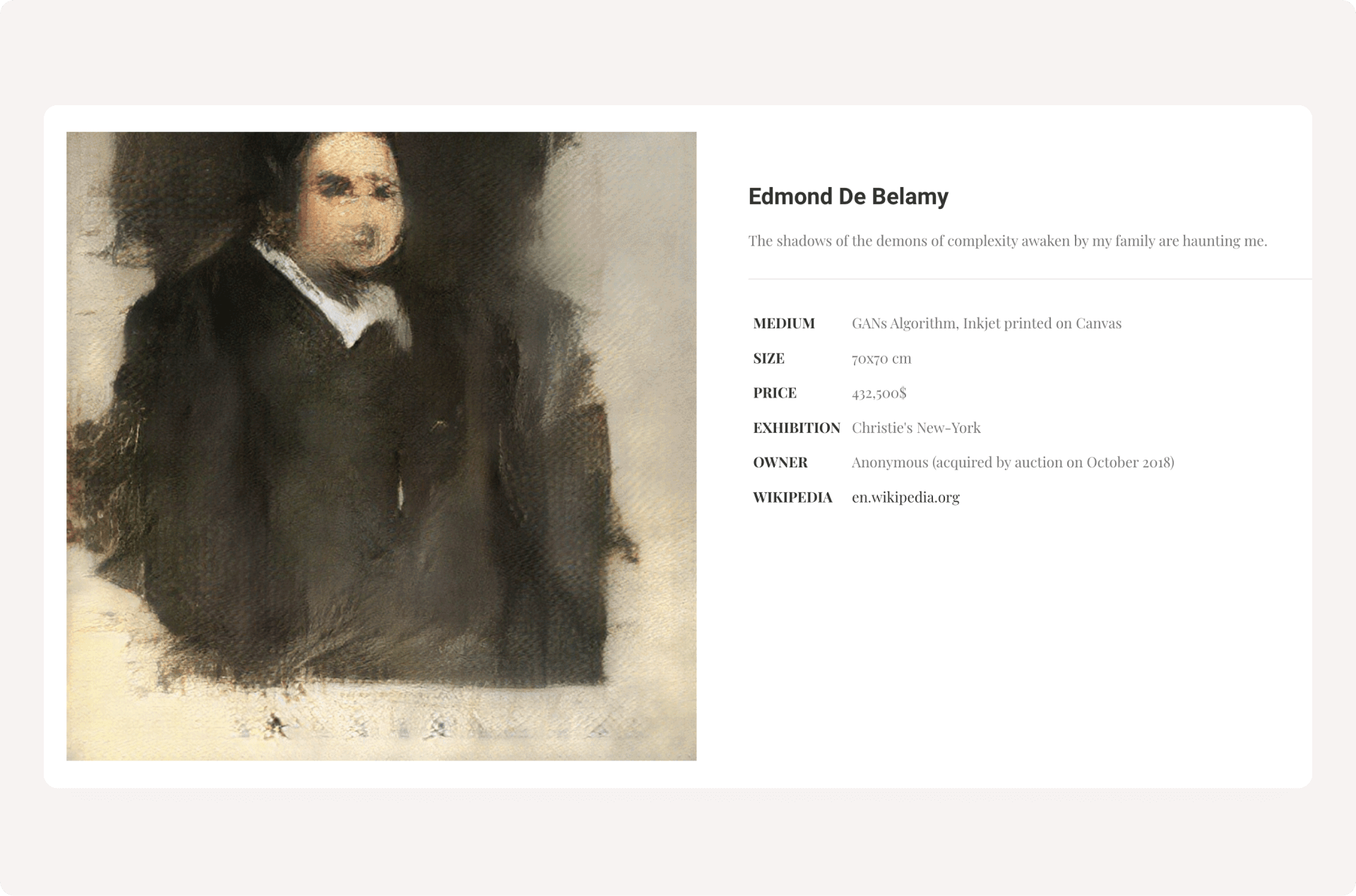 AI-made art looking like a man with blurry face
