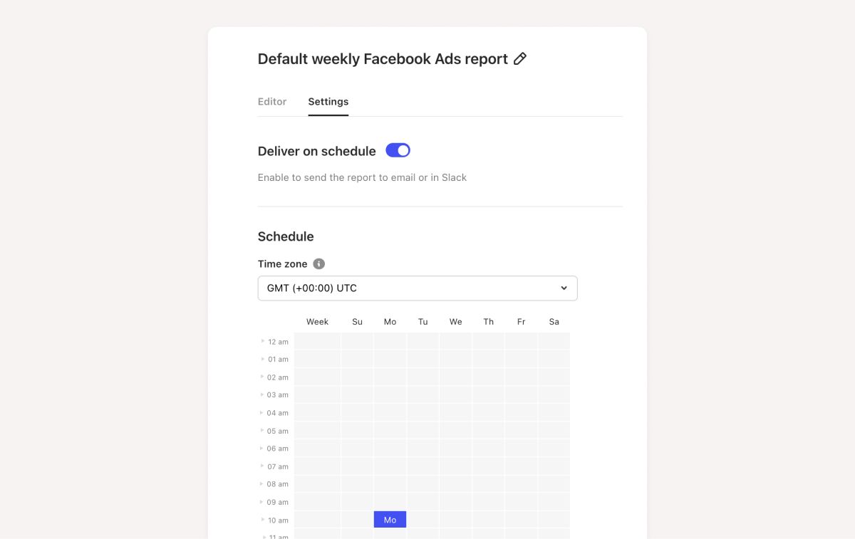 Facebook ads Report Scheduling on Revealbot
