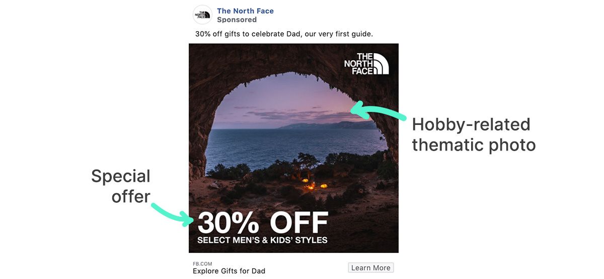 Facebook Special offer ad example