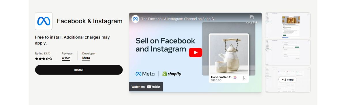 Install Facebook app - Shopify