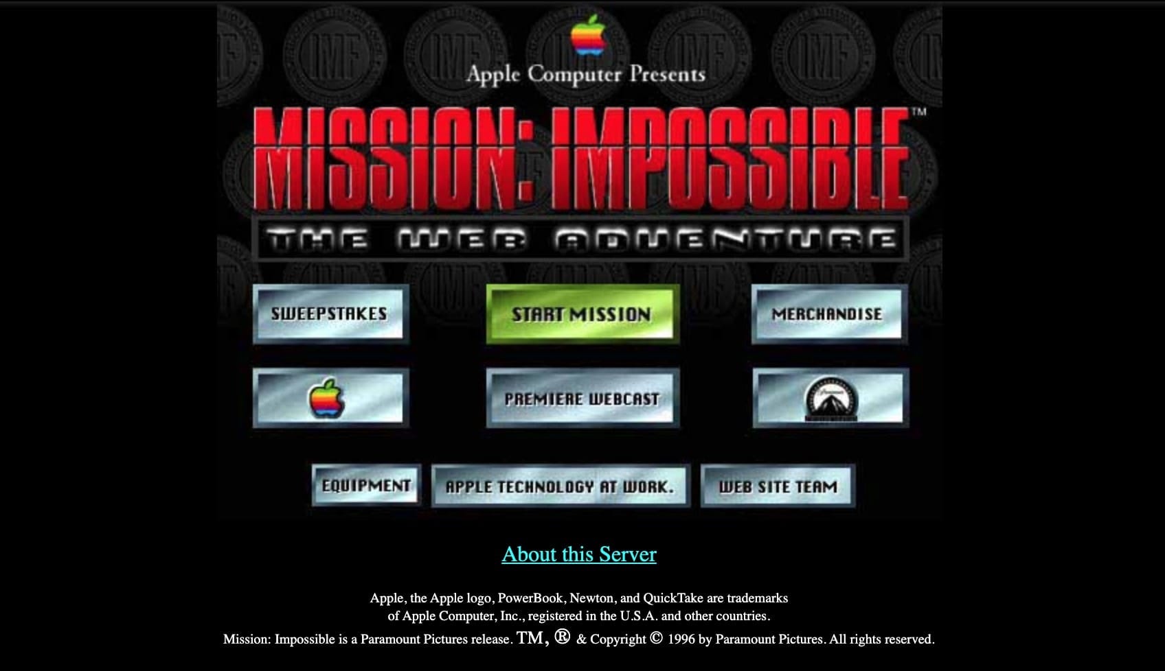 Mission Impossible interactive website from Apple